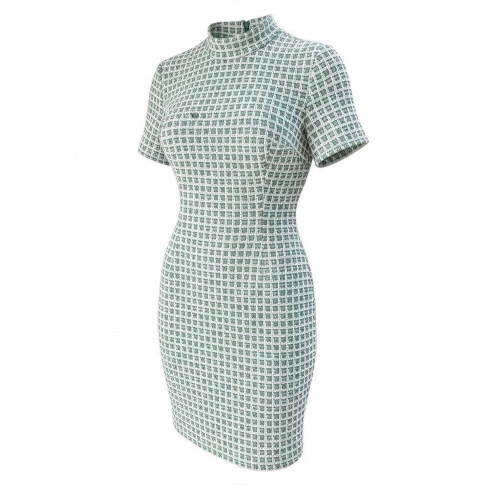 London Times Elegant Green Patterned Dress